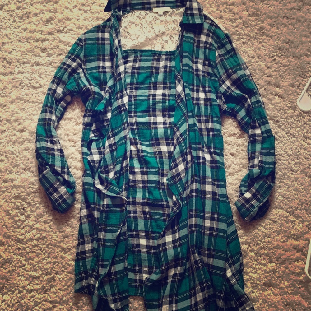 Plaid cardigan